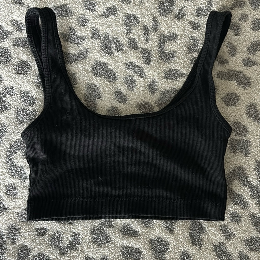 ribbed scoop neck lounge bra
